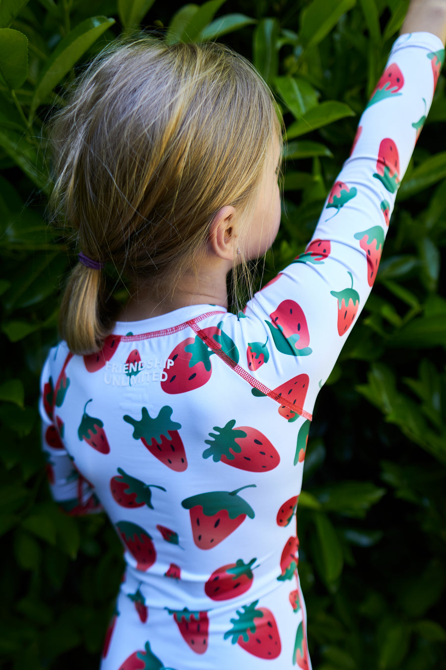 Stawberry Kids' Long-Sleeved UV protection Swimsuit by Friendship Unlimited